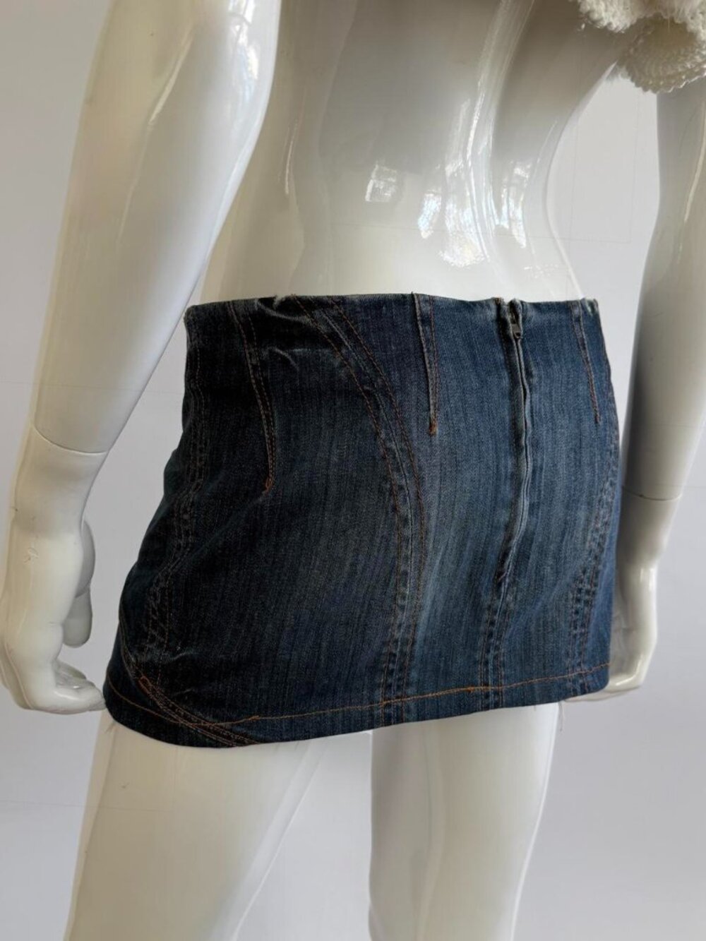 John Galliano SS2002 Rare ARCHIVAL Low Rise Deconstructed Micro Mini Denim Skirt - Picture 2 of 8
